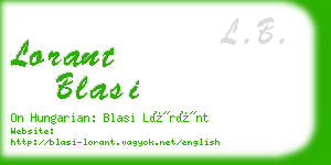 lorant blasi business card